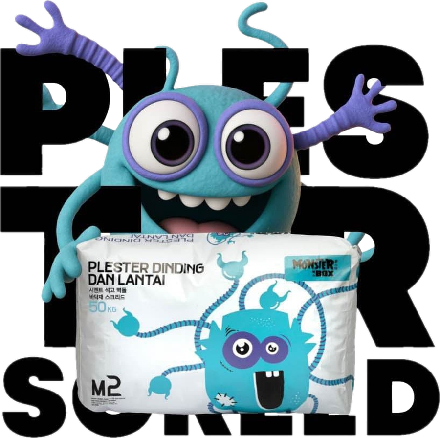 M2 plester dinding dan screed lantai